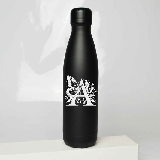 Personalised Butterfly Initials Engraved Thermos Bottle 500ml