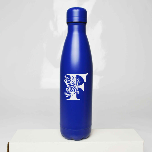 Personalised Butterfly Initials Engraved Thermos Bottle 500ml