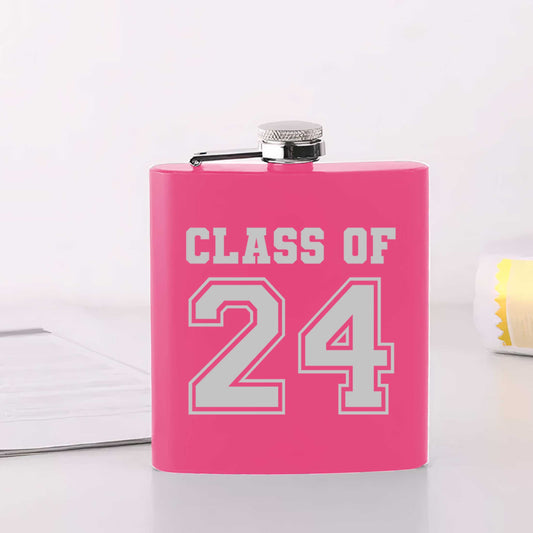 Engraved Class Of 24 Stainless Steel Hip Flask 6oz