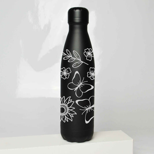 Floral Butterflies Stainless Steel Thermos Bottle – 500ml BPA-Free Insulated Flask