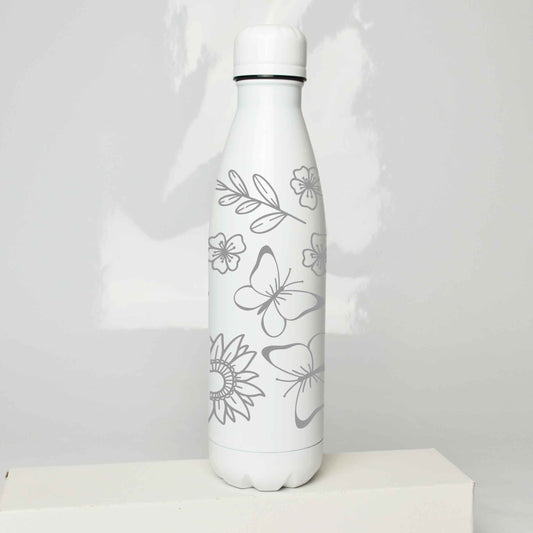 Floral Butterflies Stainless Steel Thermos Bottle – 500ml BPA-Free Insulated Flask