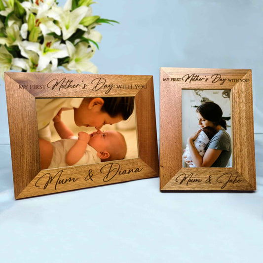 Personalised My First Mothers Day With You Photo Frame Oak Frame