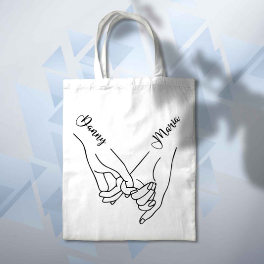 Personalised Holding Hands Custom Tote 10L Bag