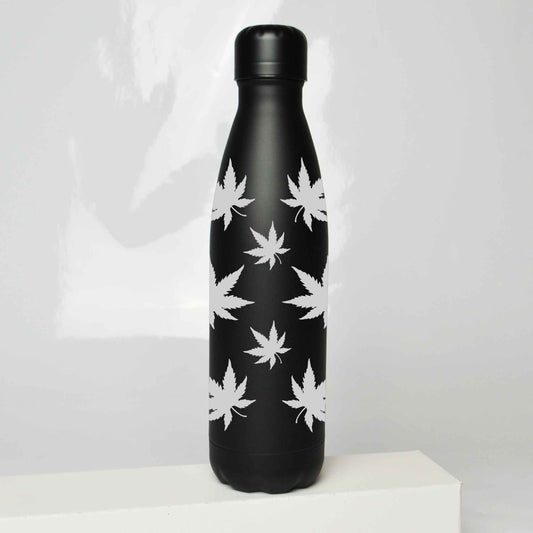 Cannabis Leaf Stainless Steel Thermos Bottle – 500ml BPA-Free Insulated Flask