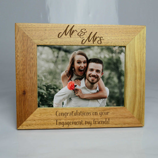 Personalised Mr & Mrs Photo Frame Wooden Frame *Landscape*
