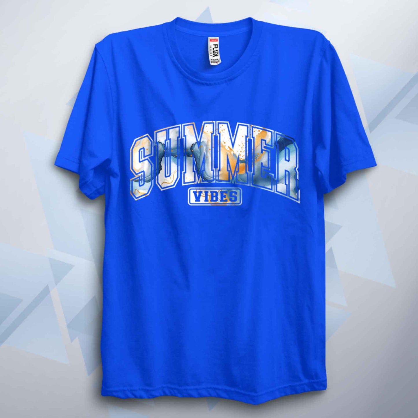Summer Vibes Blue Gold Unisex Adult T Shirt