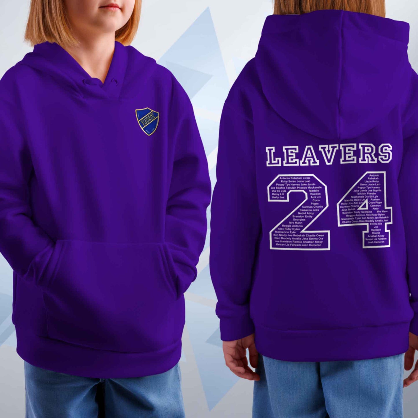 Personalised LEAVERS 2024 Kids Hoodie Custom Names