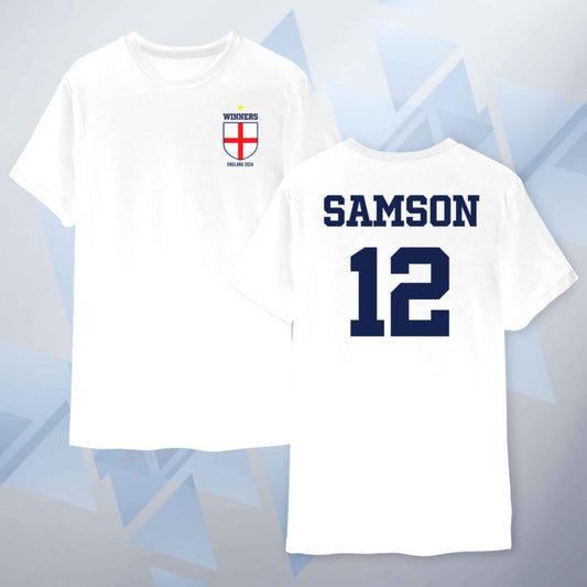 Personalised 2024 England Winners Football Euro Tribute T Shirt