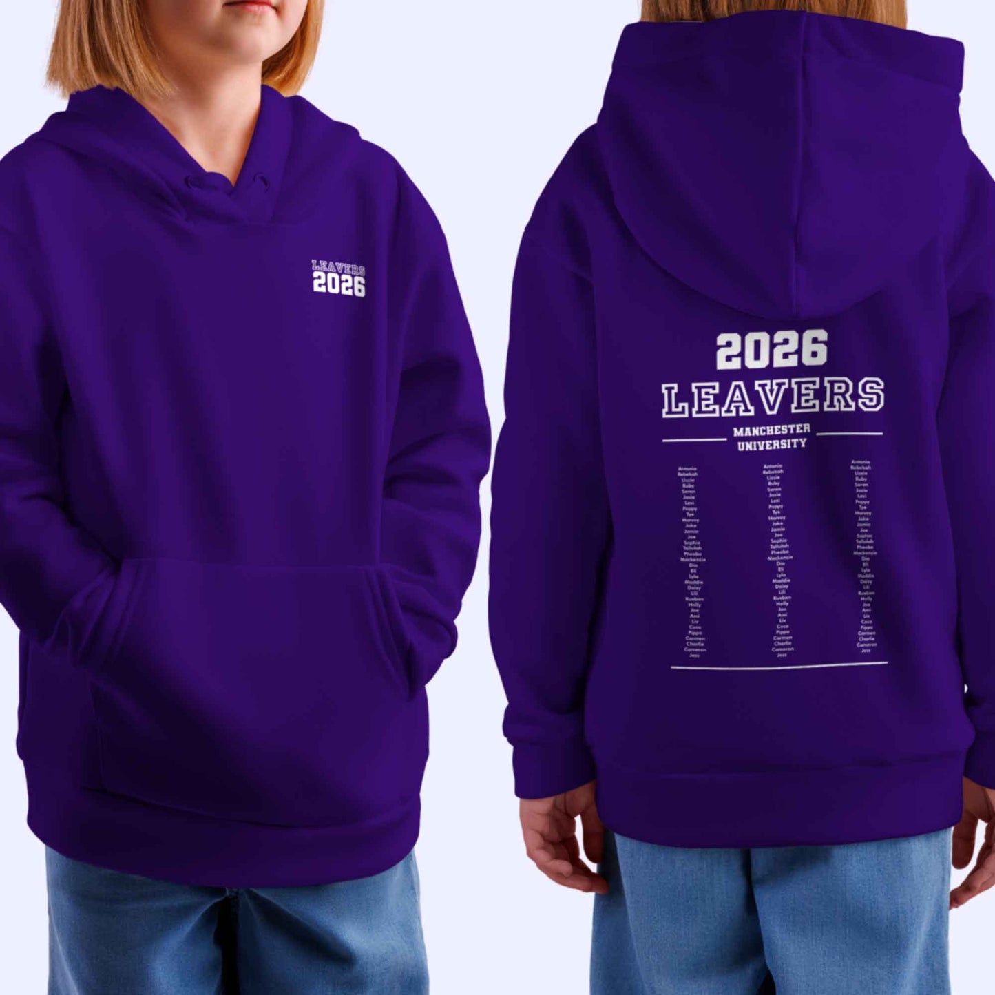 Personalised LEAVERS Hoodie 2026 Kids Primary School Student Names
