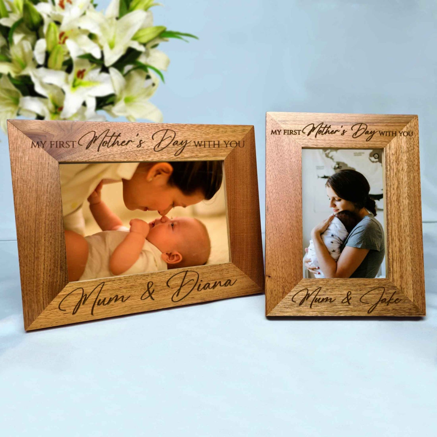 Personalised My First Mothers Day With You Photo Frame Oak Frame