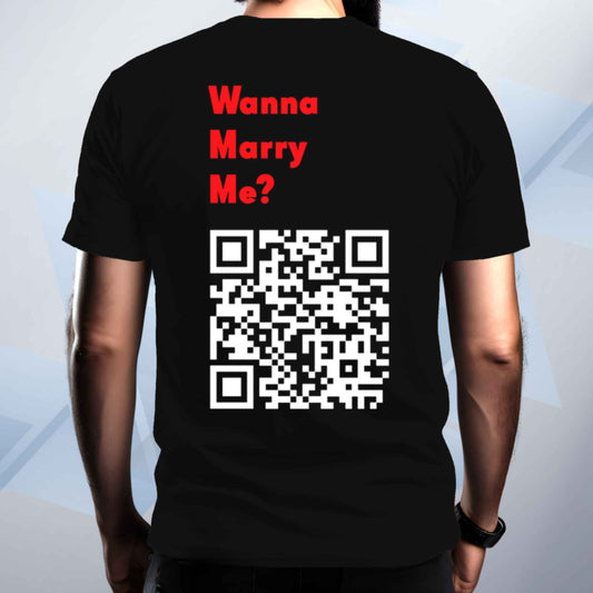 Wanna Marry Me? QR Code T Shirt