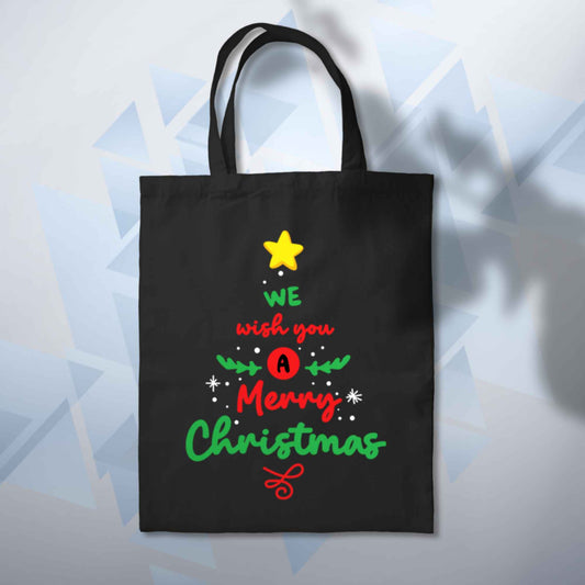 We Wish You A Merry Christmas Tree Tote Bag 10L Bag