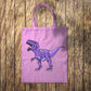 Purple Dinosaur Tote Bag 10L Bag