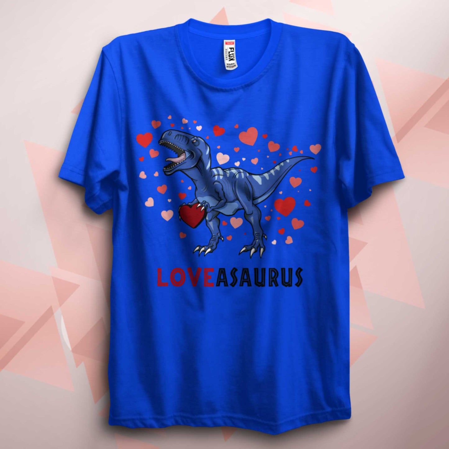 Valentines Loveasaurus Blue Dinosaur T Shirt