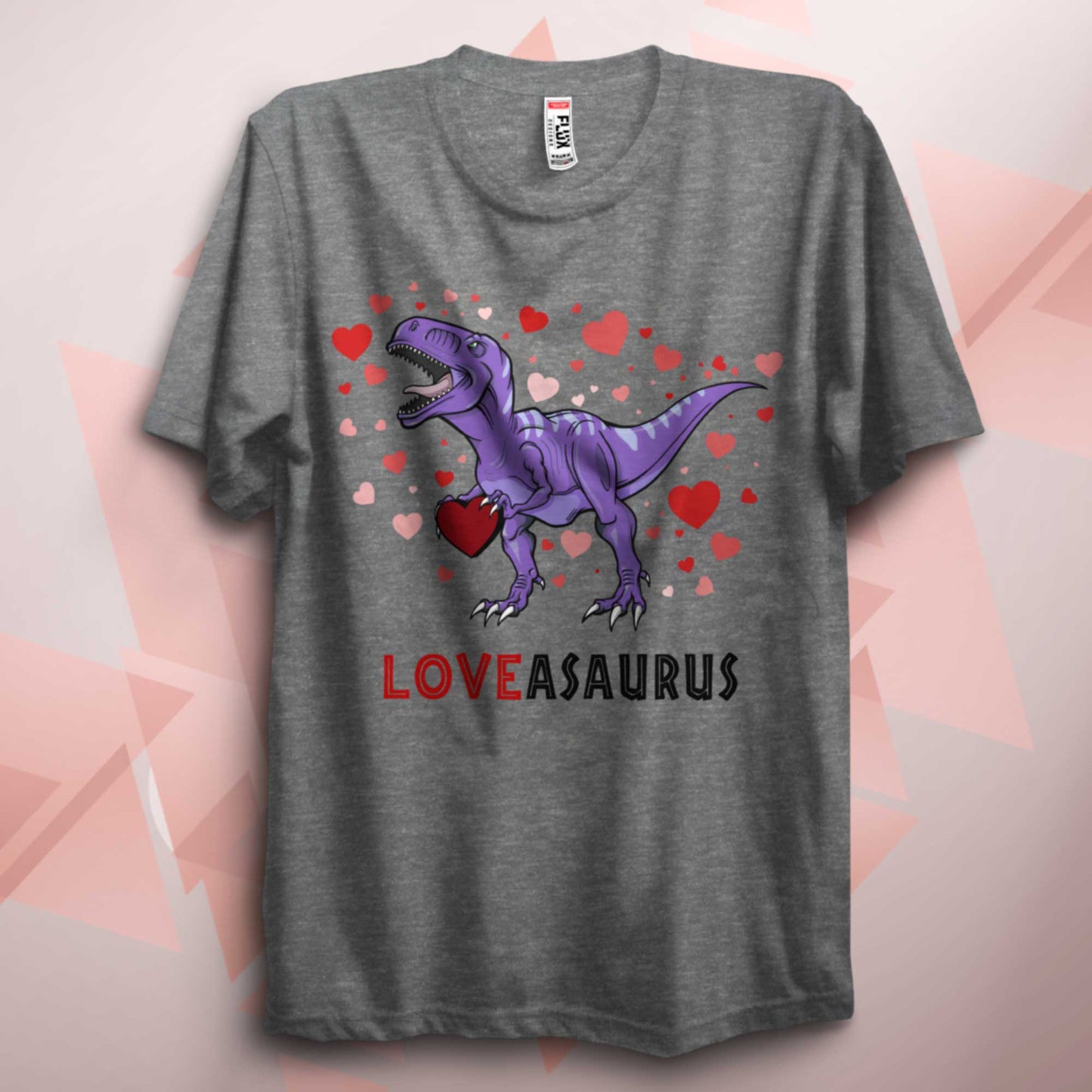 Valentines Loveasaurus Purple Dinosaur T Shirt