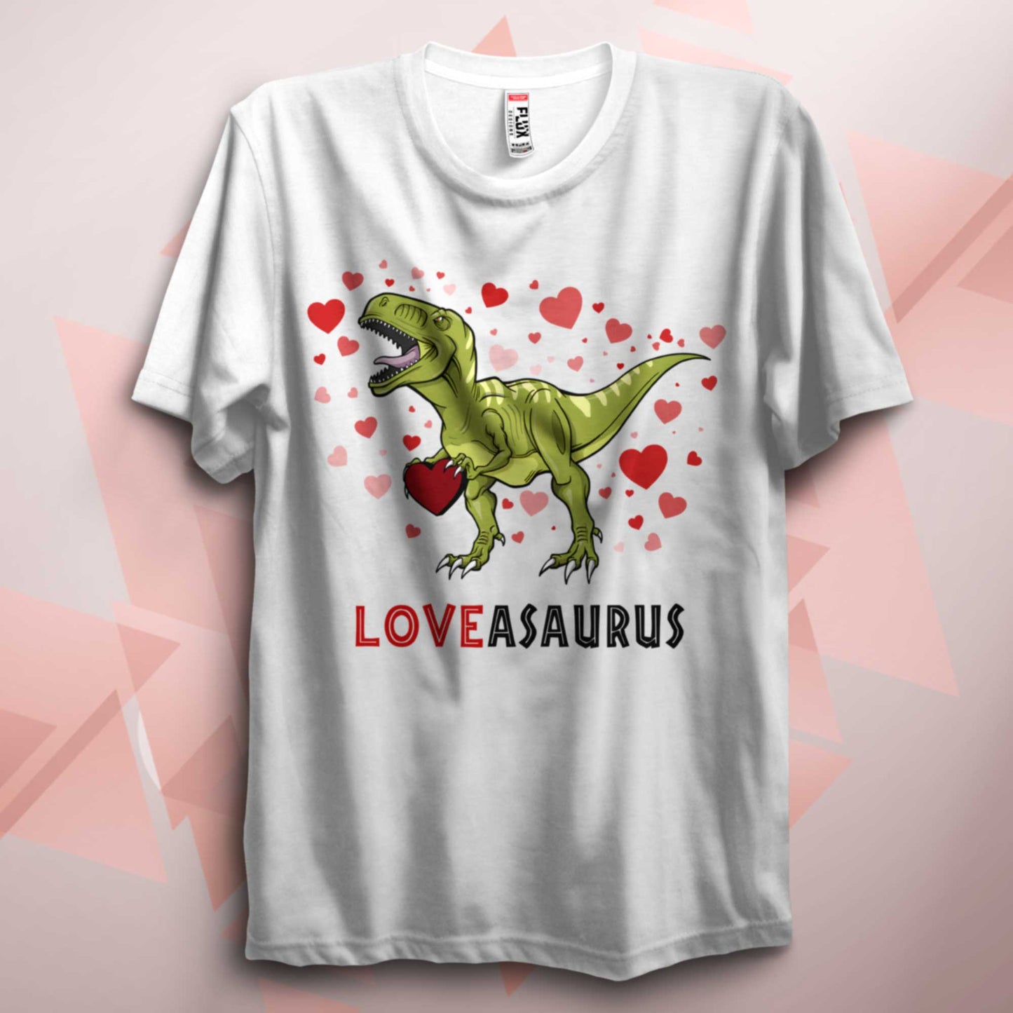 Valentines Loveasaurus Yellow Dinosaur T Shirt