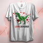 Valentines Loveasaurus Green Dinosaur T Shirt