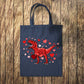 Red Dinosaur Hearts Tote Bag 10L Bag