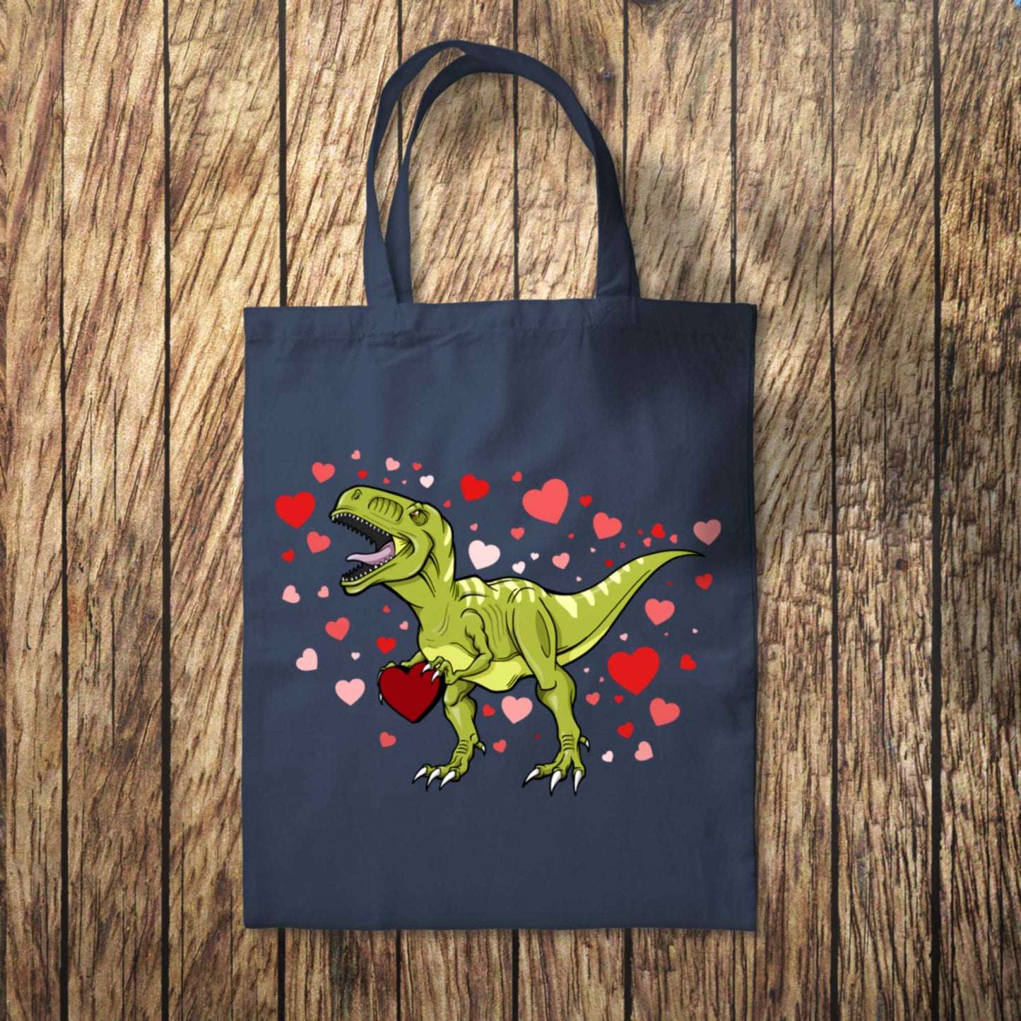 Light Dinosaur Hearts Tote Bag 10L Bag