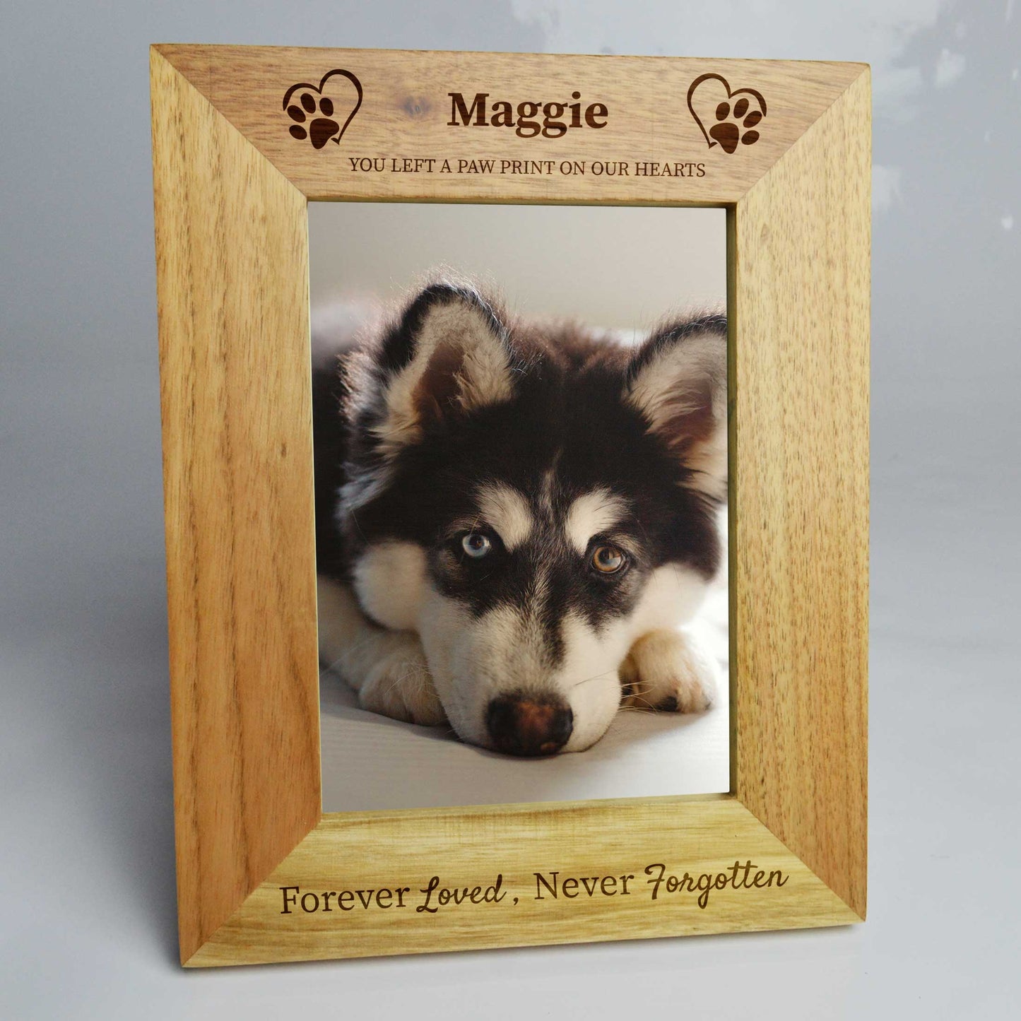 Personalised Dog Photo Frame Memorial Wooden Frame