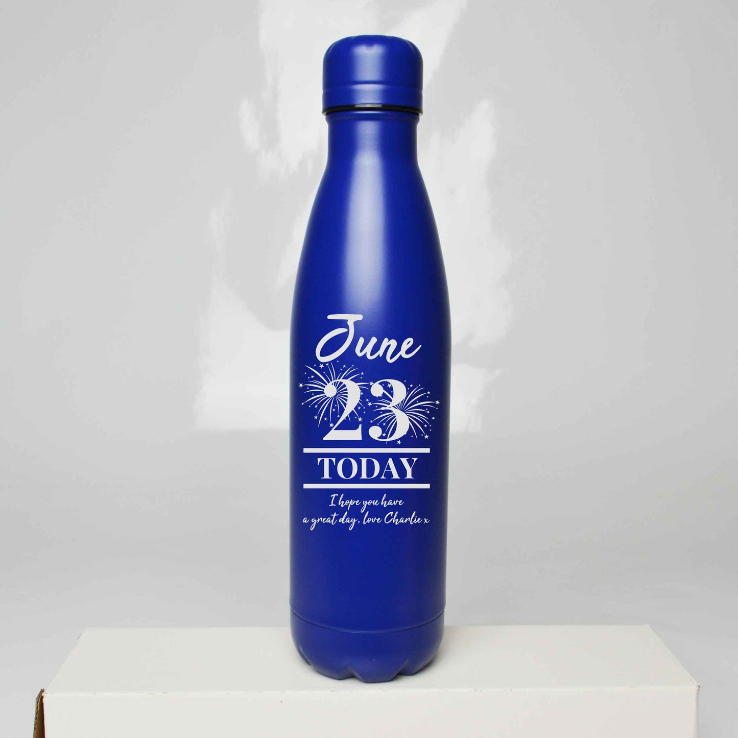 Personalised Firework Birthday Engraved Thermos Bottle 500ml