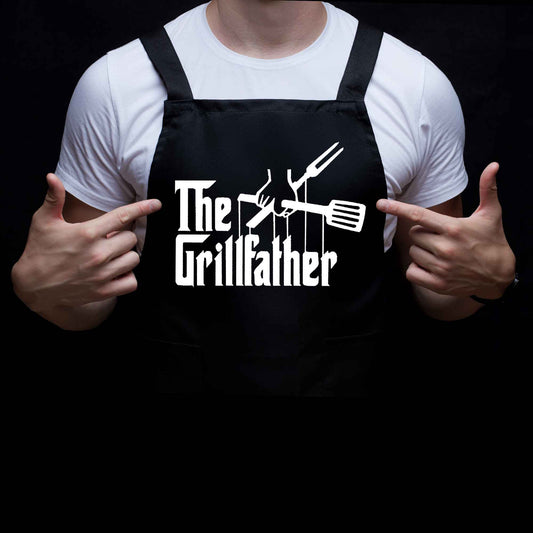 THE GRILLFATHER Black Apron Father's Day Gift - FLUX DESIGNS