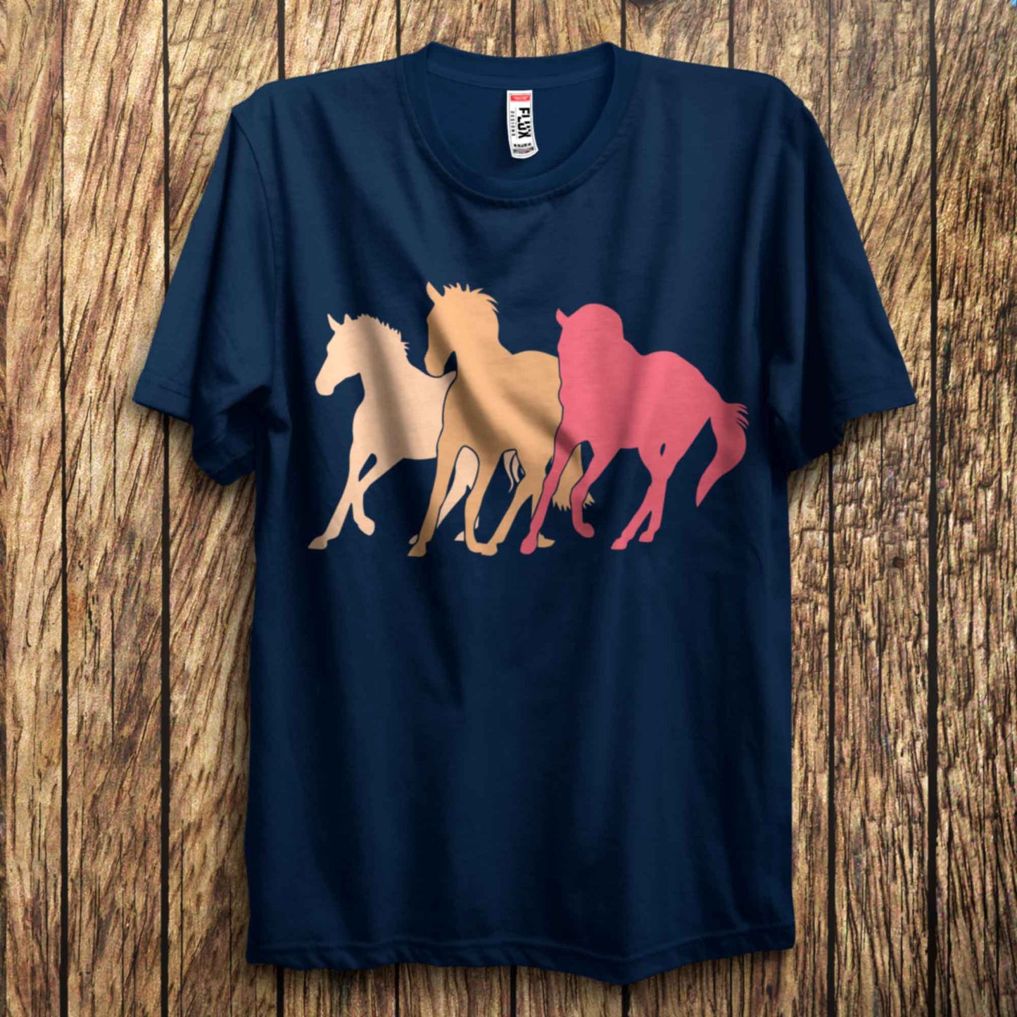 Sunset Wild Horses T Shirt