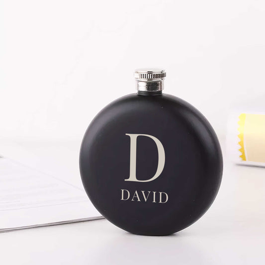 Personalised 5oz Initial And Name Steel Hip Flask