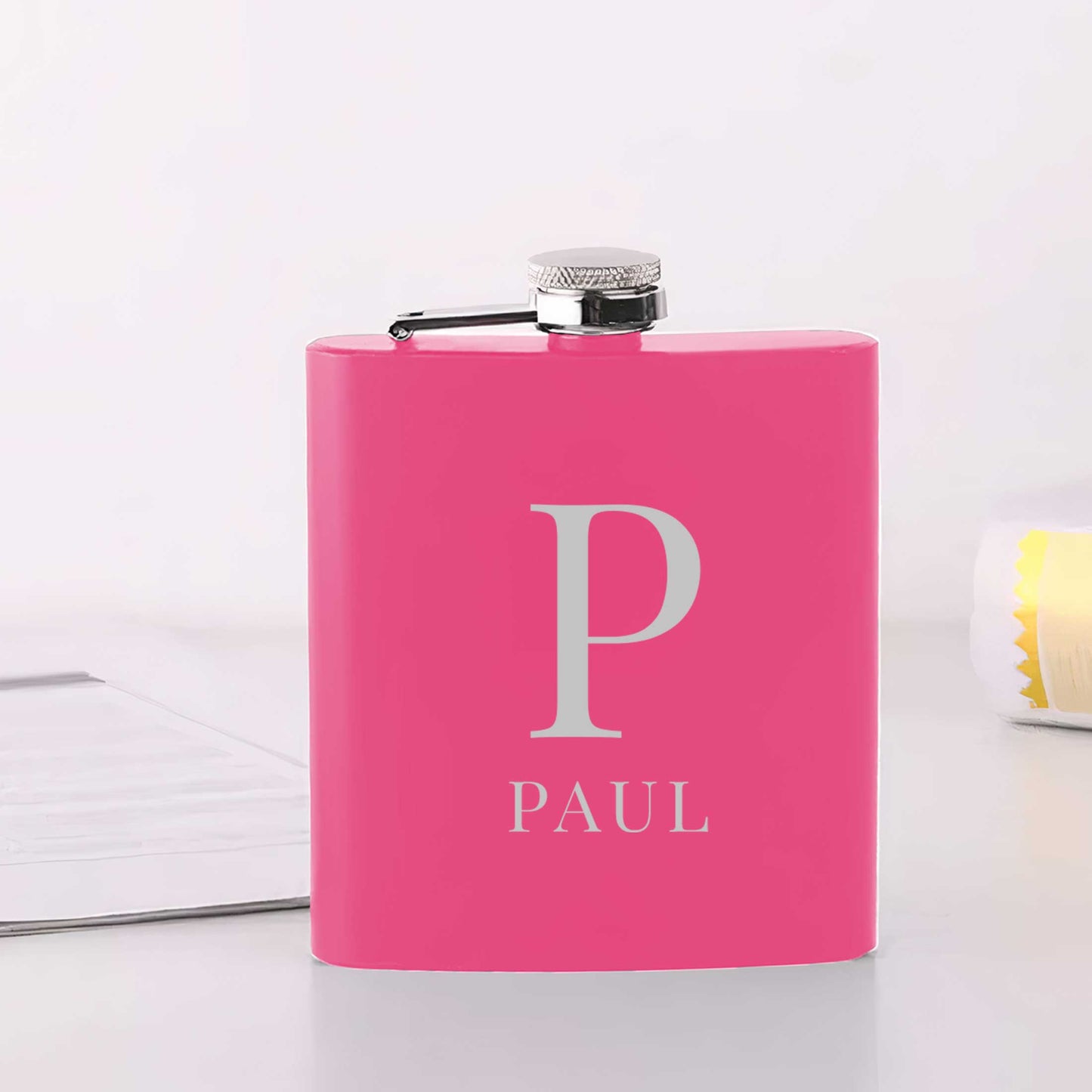 Personalised 6oz Initial And Name Steel Hip Flask