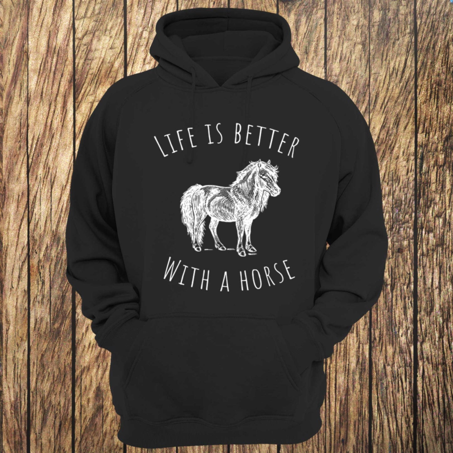 Life Is Better With A Horse Circular Design Unisex Hoodie