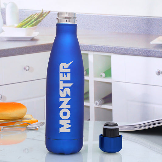 MONSTER Thermos Water Bottle Engraved Metal Thermos Bottle 500ml - FLUX DESIGNS