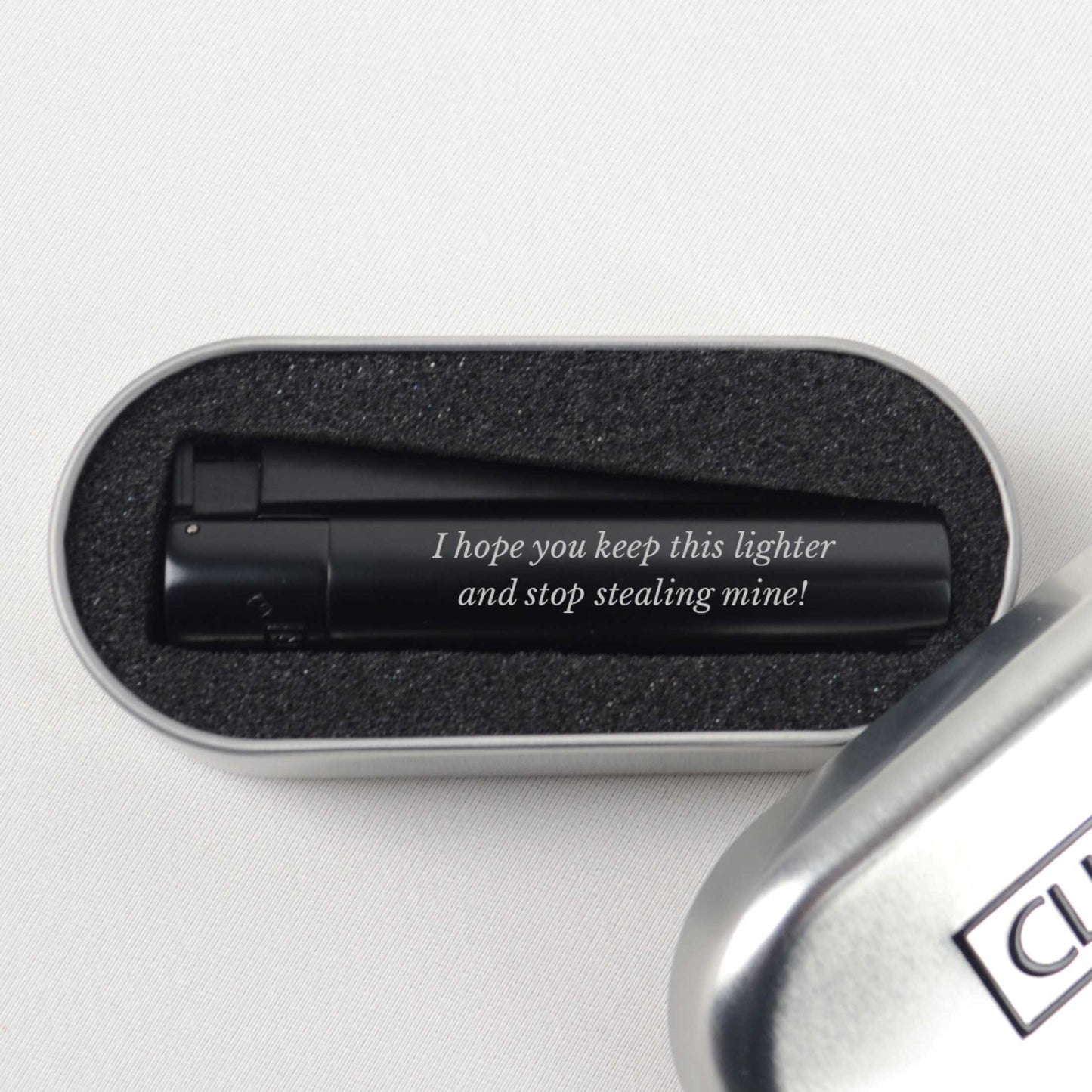 Personalised  Any Message Black Jet Lighter