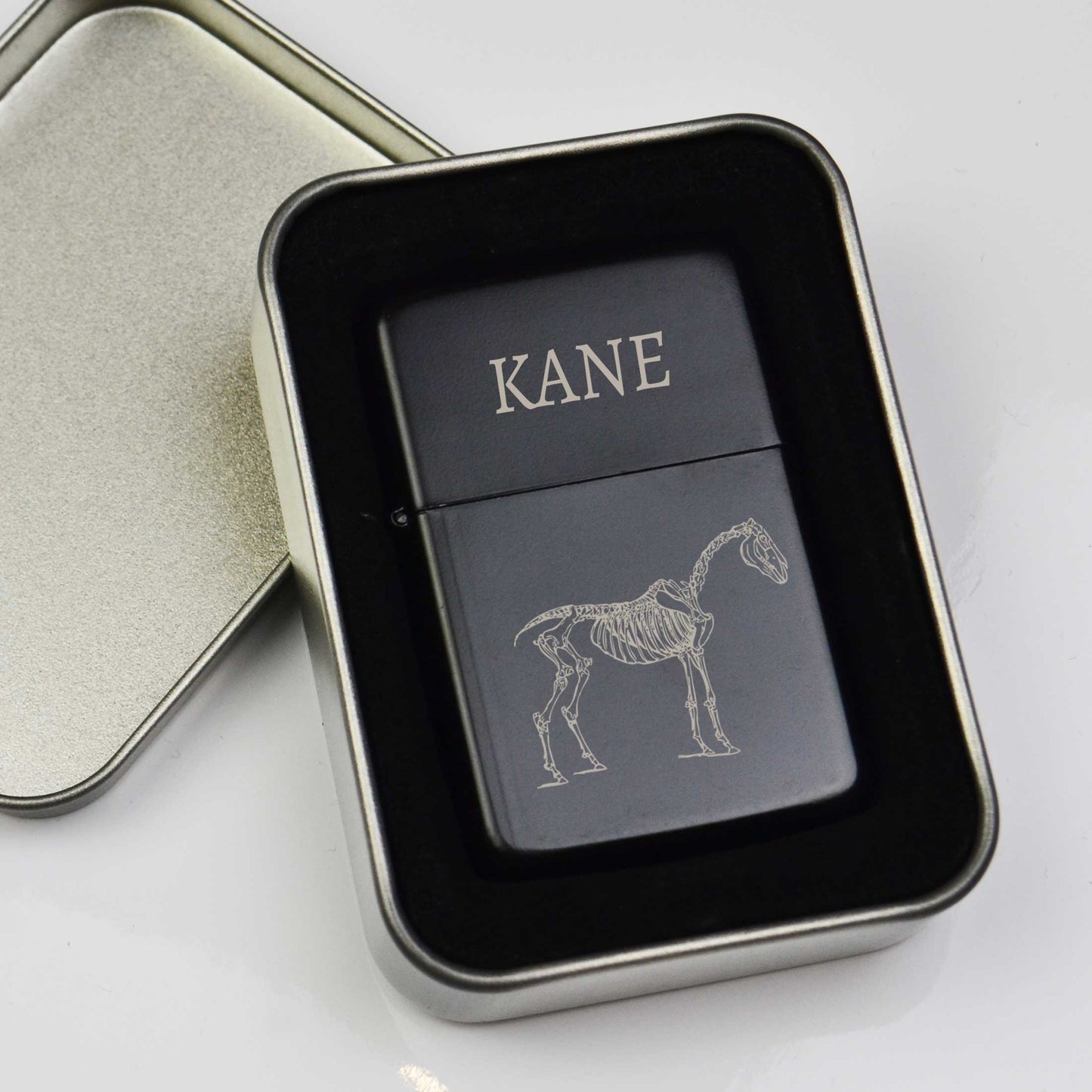 Personalised Skeleton Horse Flint Lighter