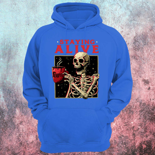 Staying Alive With Coffee Unisex Hoodie