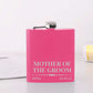 Personalised Wedding 6oz Pink Hip Flask Name & Date And Role