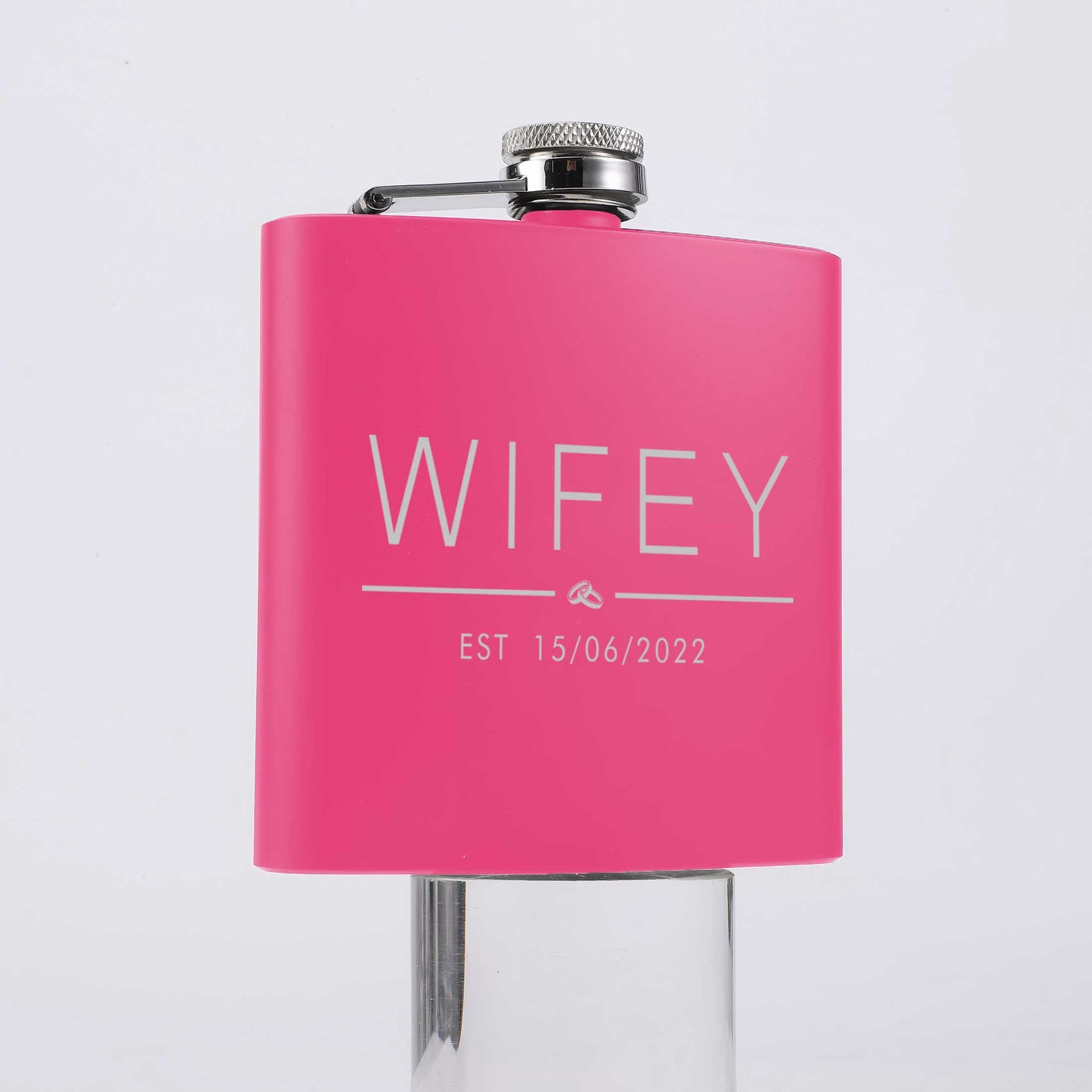 Personalised Wifey Hubby Established Hip Flask 6oz