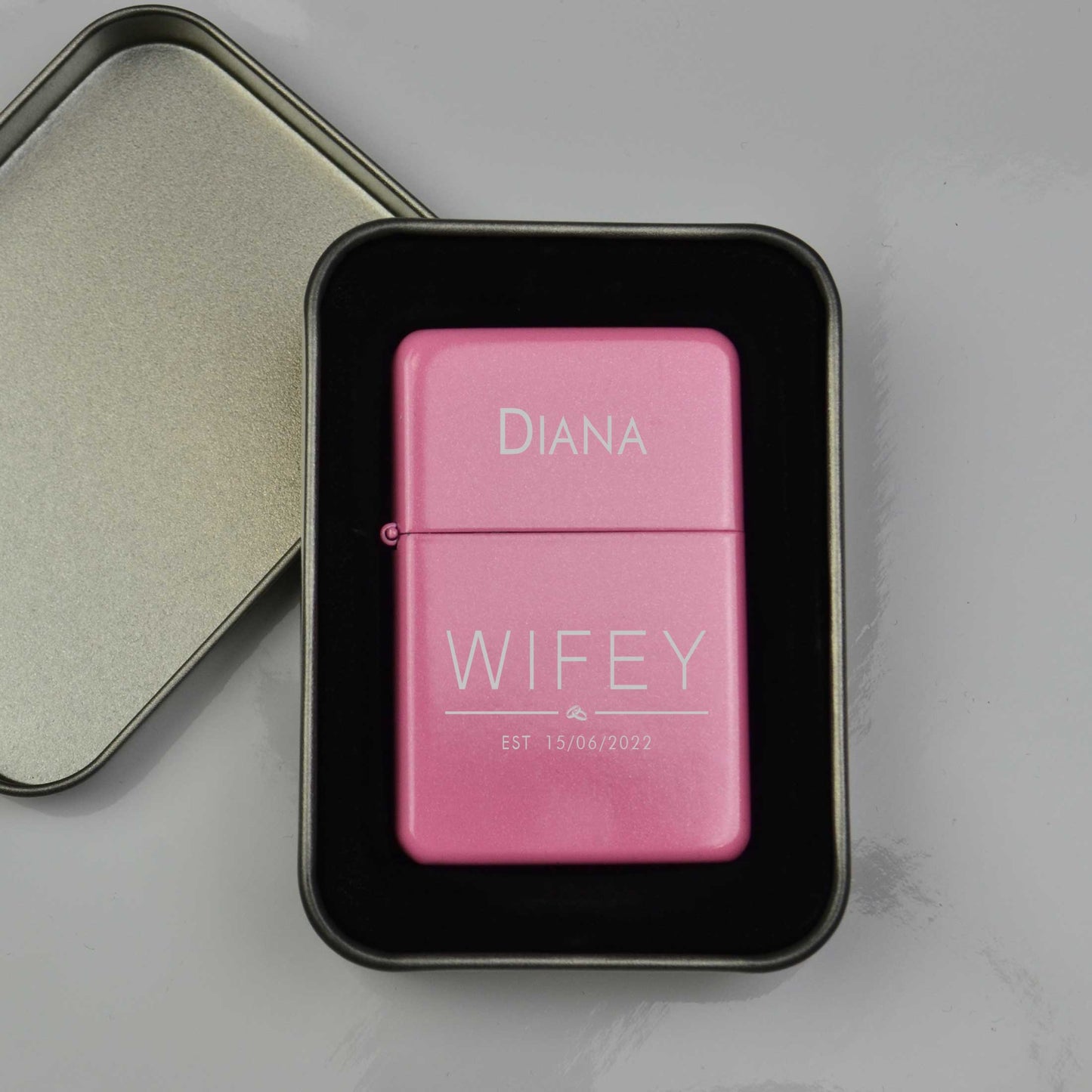 Personalised Hubby Wifey Lighter Couples Gift