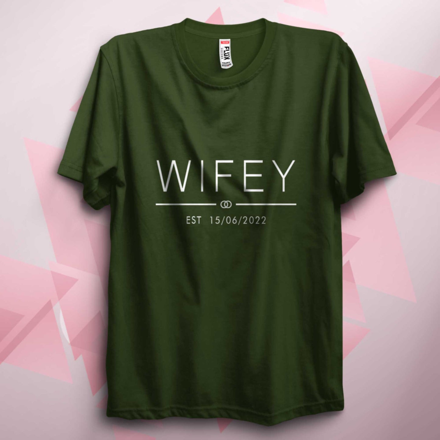 Personalised Wifey Hubby Unisex T Shirt Est