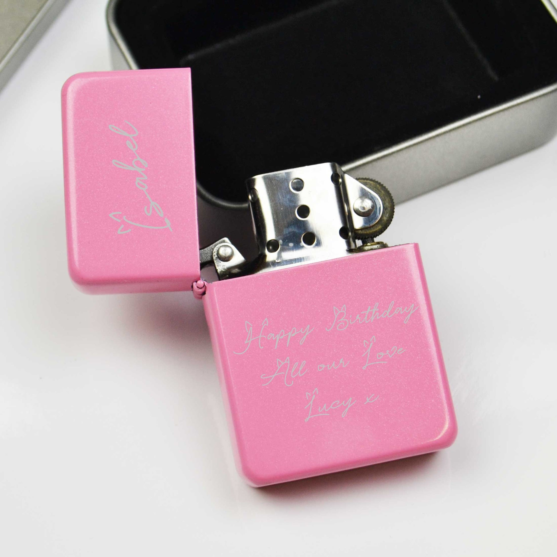 Personalised Cat Pink Lighter Custom Message Lighter - FLUX DESIGNS