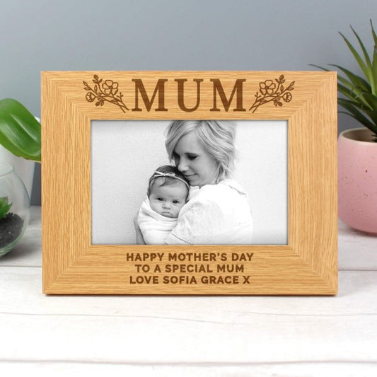 Personalised MUM 4x6 Wood Photo Frame Mother's Day Gift - FLUX DESIGNS