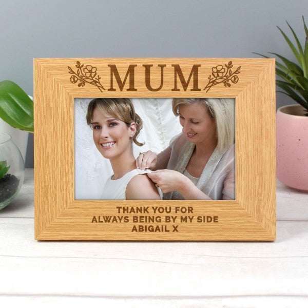 Personalised MUM 4x6 Wood Photo Frame Mother's Day Gift - FLUX DESIGNS