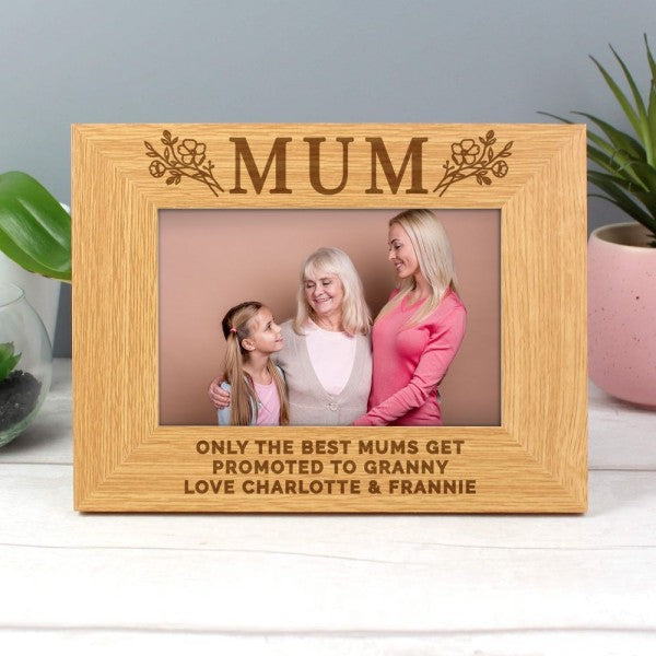 Personalised MUM 4x6 Wood Photo Frame Mother's Day Gift - FLUX DESIGNS