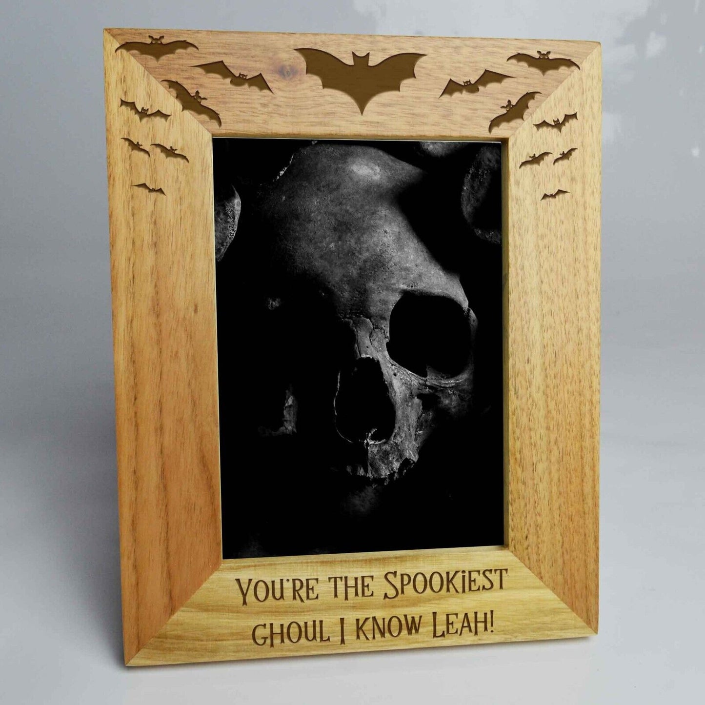Personalised Photo Frame Halloween Theme Bats 4x6 or 5x7 Frame