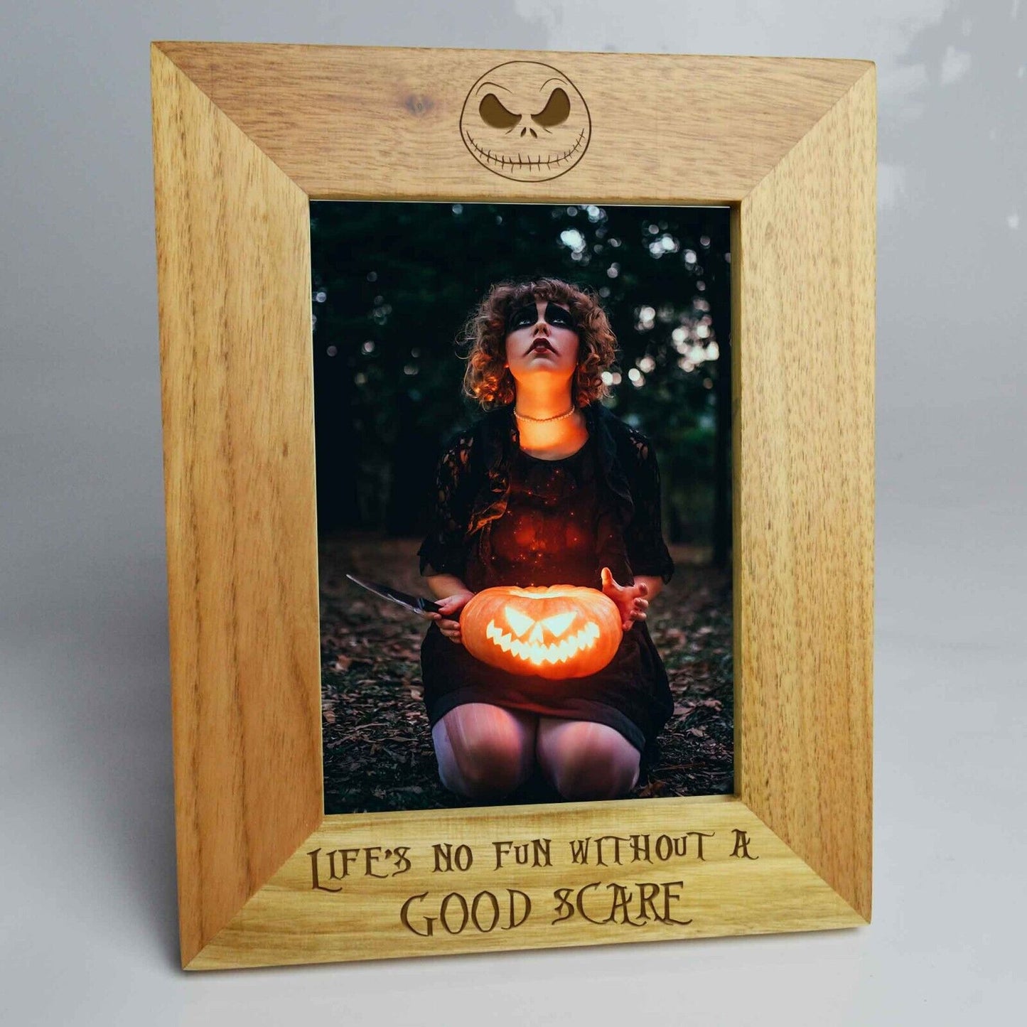 Personalised Halloween Photo Frame Jack Face 4x6 or 5x7 Frame