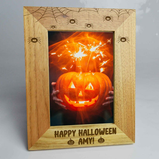 Personalised Photo Frame Halloween Theme Spiders 4x6 or 5x7 Frame
